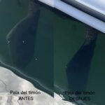 Dron de limpieza de barco en obra viva servicio en Alicante